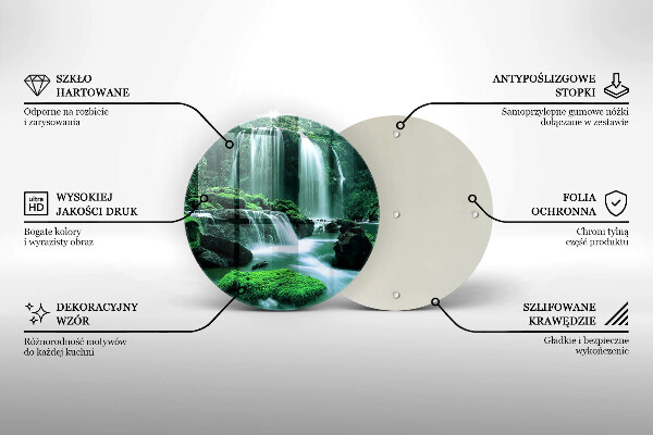 Üveg vágódeszka Vad vízesés a dzsungelben