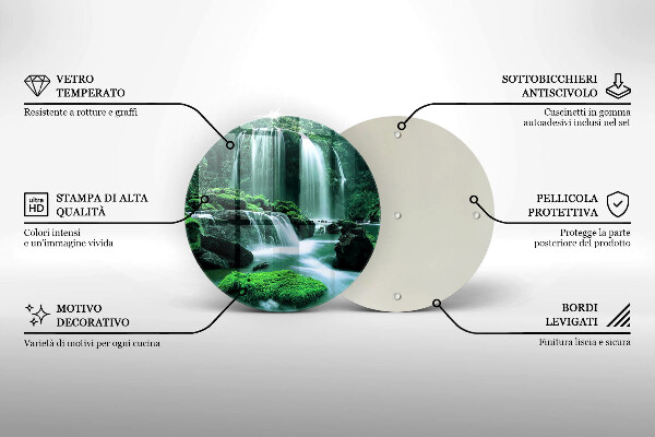 Üveg vágódeszka Vad vízesés a dzsungelben