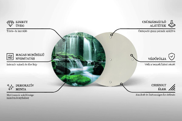 Üveg vágódeszka Vad vízesés a dzsungelben