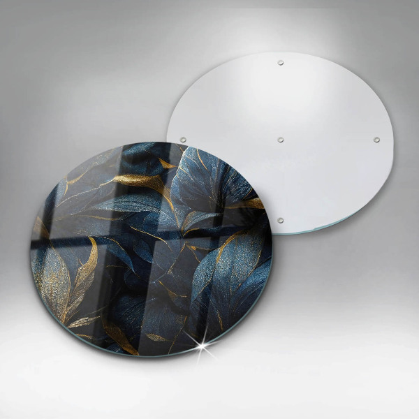 Üveg vágódeszka Dekoratív levelek arannyal