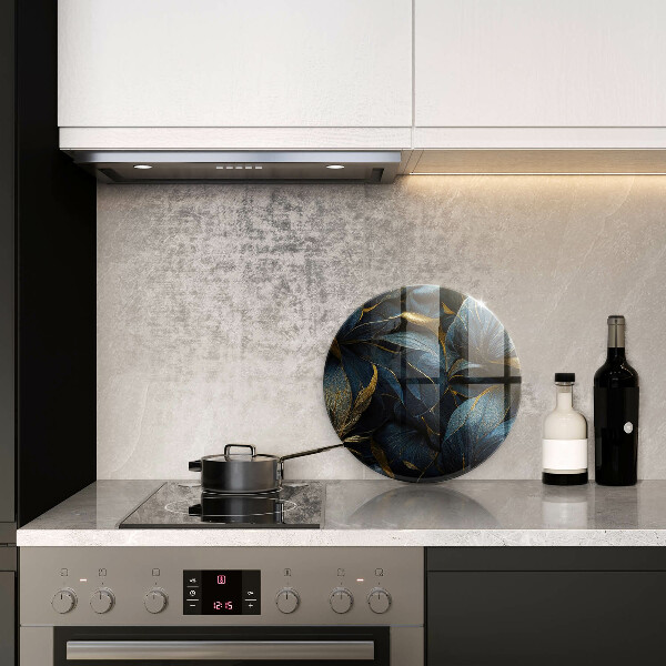 Üveg vágódeszka Dekoratív levelek arannyal