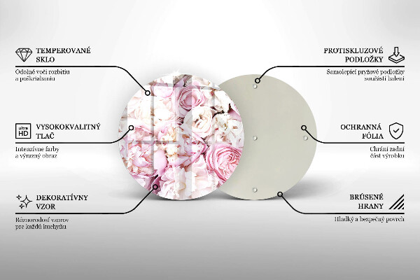 Üveg vágódeszka Bazsarózsa csokor