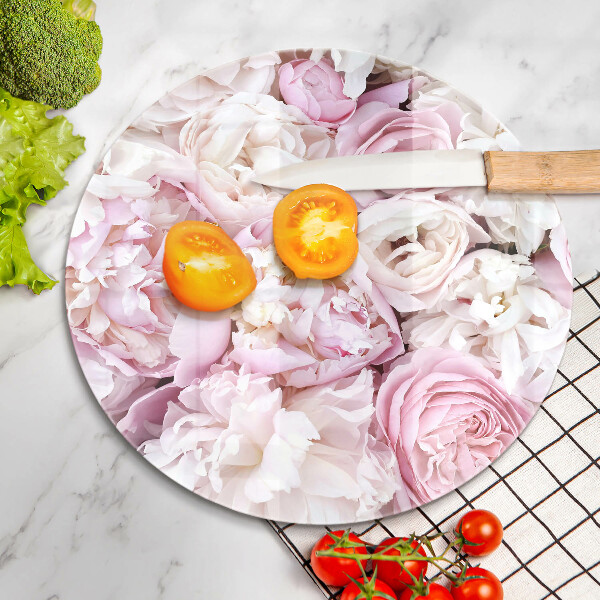 Üveg vágódeszka Bazsarózsa csokor