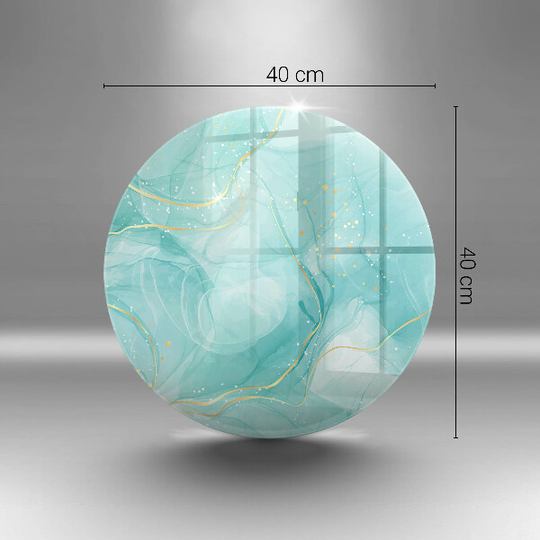 Üveg vágódeszka Kék és arany absztrakció