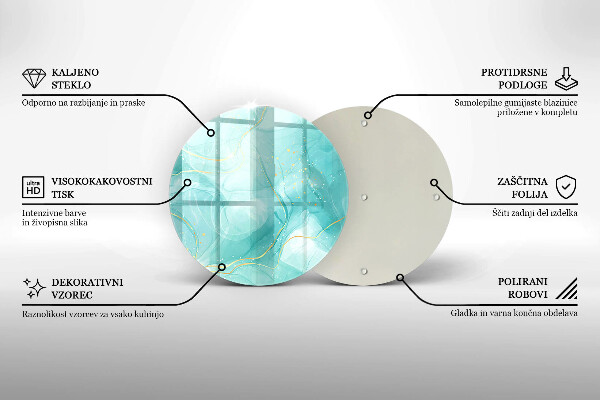 Üveg vágódeszka Kék és arany absztrakció