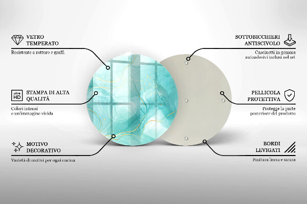 Üveg vágódeszka Kék és arany absztrakció