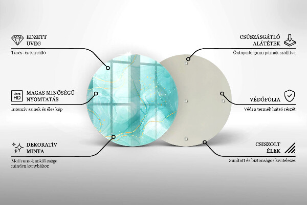 Üveg vágódeszka Kék és arany absztrakció