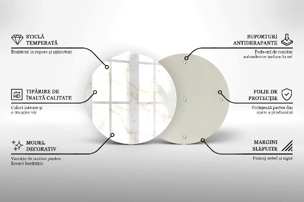 Üveg vágódeszka Elegáns márvány kő