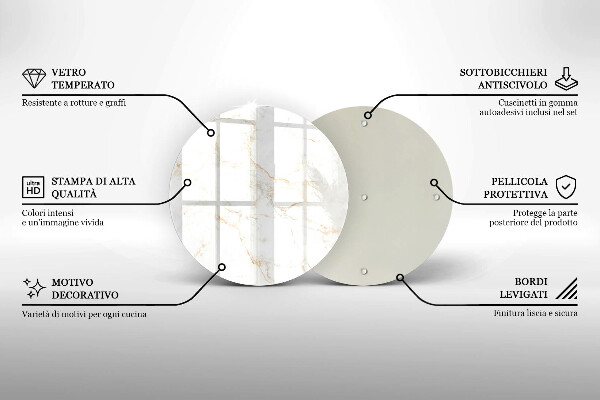 Üveg vágódeszka Elegáns márvány kő