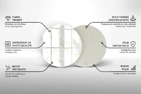 Üveg vágódeszka Elegáns márvány kő