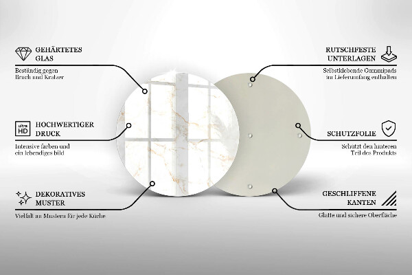 Üveg vágódeszka Elegáns márvány kő