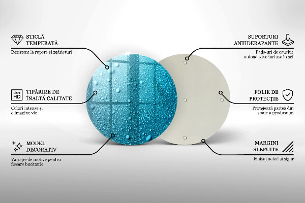 Üveg vágódeszka Vízcseppek