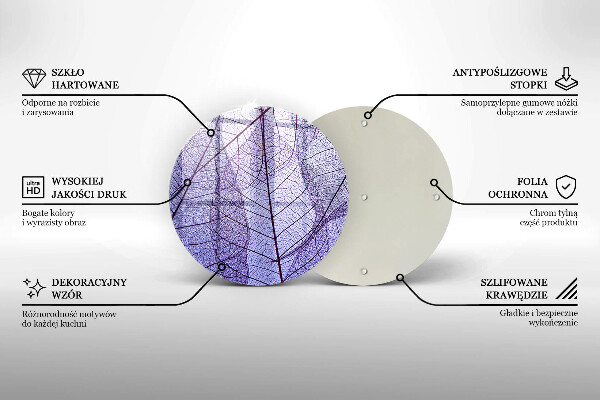 Üveg vágódeszka Levelek erekkel