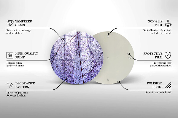Üveg vágódeszka Levelek erekkel