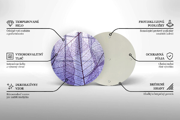 Üveg vágódeszka Levelek erekkel