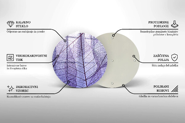 Üveg vágódeszka Levelek erekkel