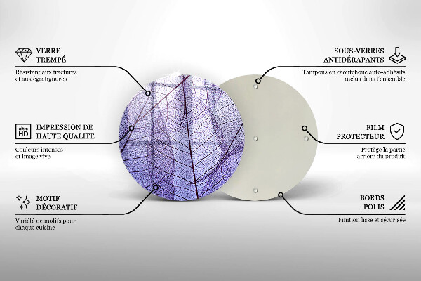 Üveg vágódeszka Levelek erekkel