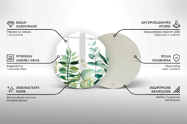 Üveg vágódeszka Növény levelek illusztráció