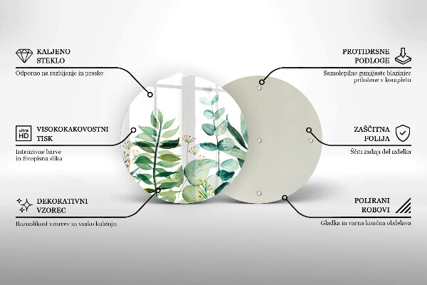 Üveg vágódeszka Növény levelek illusztráció