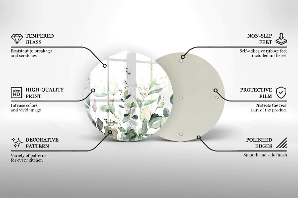 Üveg vágódeszka Akvarell növények