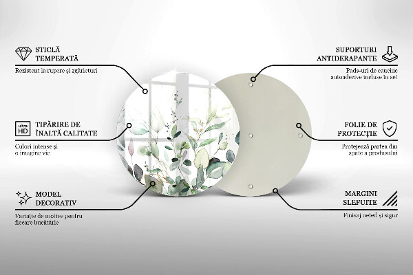 Üveg vágódeszka Akvarell növények