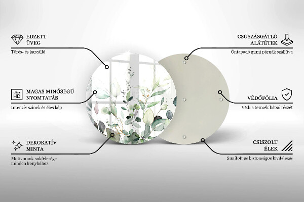 Üveg vágódeszka Akvarell növények