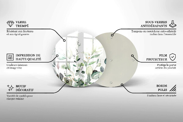 Üveg vágódeszka Akvarell növények