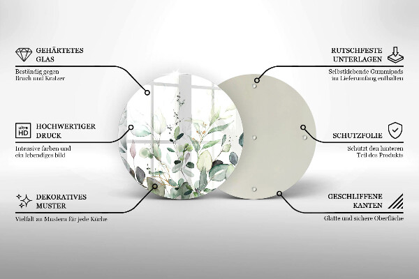 Üveg vágódeszka Akvarell növények