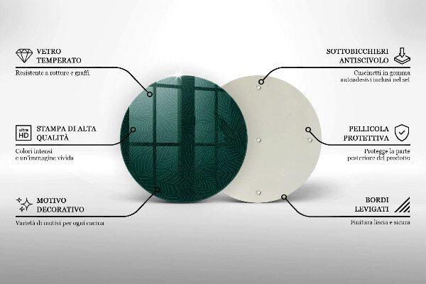 Üveg vágódeszka Minimalista levelek