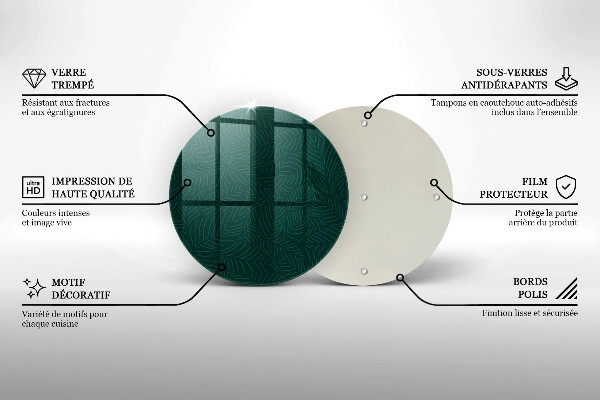 Üveg vágódeszka Minimalista levelek