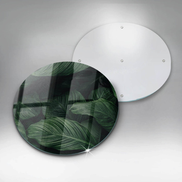 Üveg vágódeszka Sötét levelek