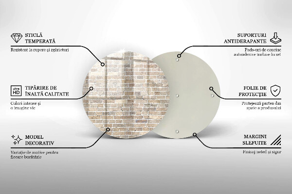 Üveg vágódeszka Világos téglafal