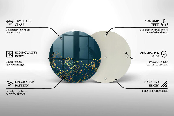Üveg vágódeszka Absztrakt hegyek