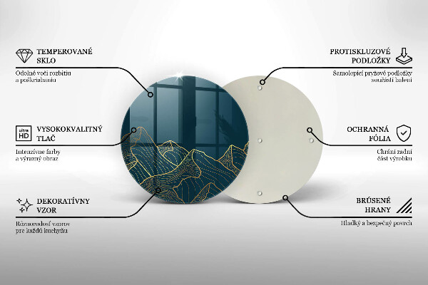 Üveg vágódeszka Absztrakt hegyek