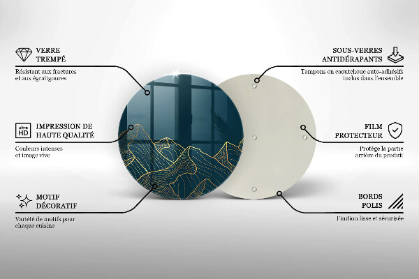 Üveg vágódeszka Absztrakt hegyek
