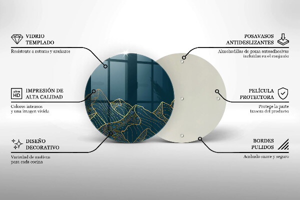 Üveg vágódeszka Absztrakt hegyek