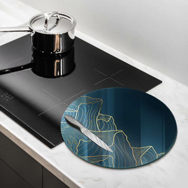 Üveg vágódeszka Absztrakt hegyek