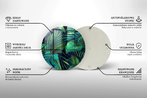 Üveg vágódeszka Dzsungel levelek illusztráció