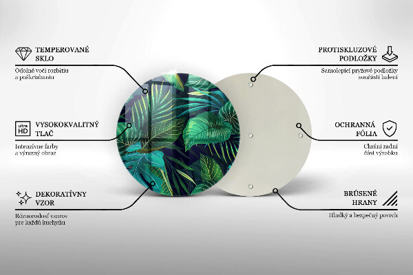 Üveg vágódeszka Dzsungel levelek illusztráció