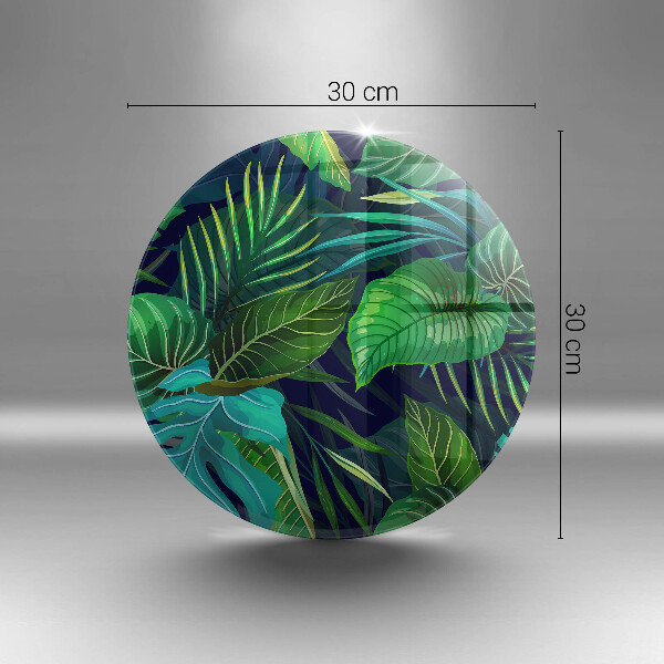 Üveg vágódeszka Dzsungel levelek illusztráció