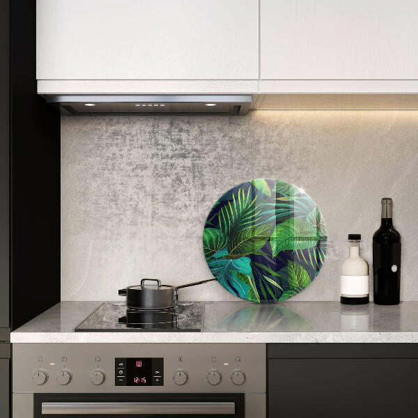 Üveg vágódeszka Dzsungel levelek illusztráció