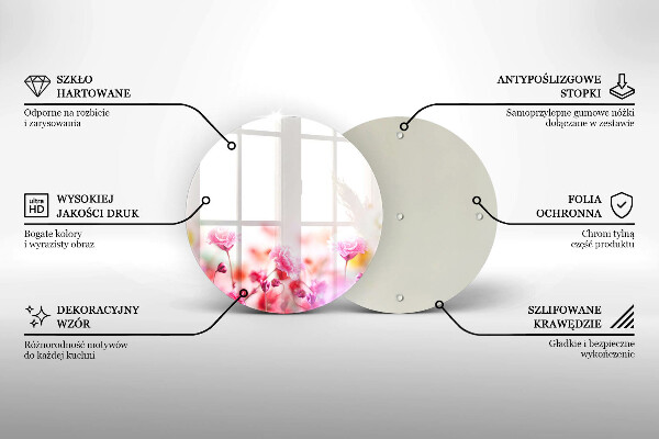 Üveg vágódeszka Virágos rét