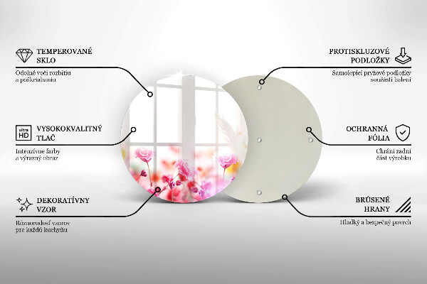 Üveg vágódeszka Virágos rét