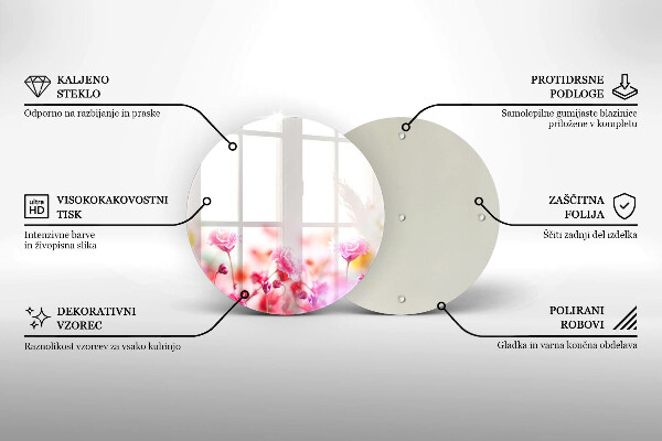 Üveg vágódeszka Virágos rét