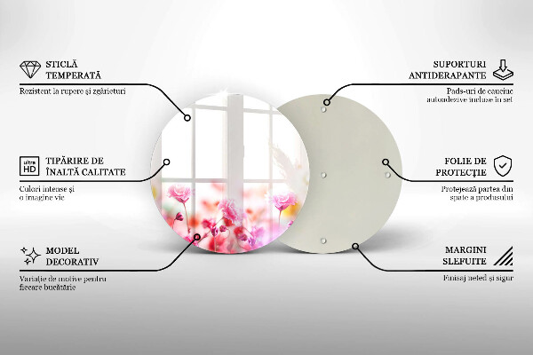 Üveg vágódeszka Virágos rét