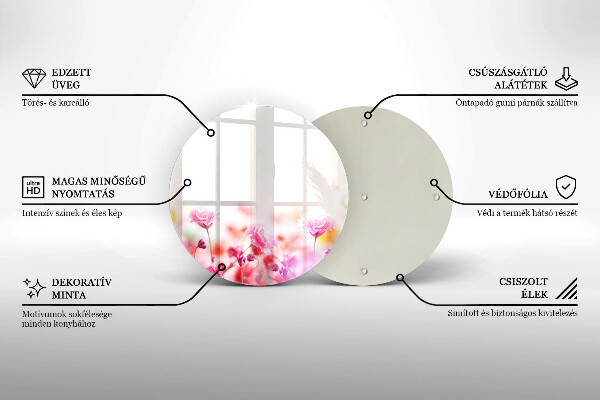 Üveg vágódeszka Virágos rét