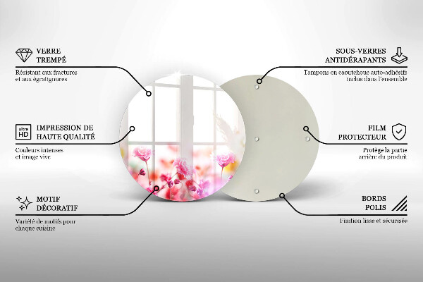 Üveg vágódeszka Virágos rét