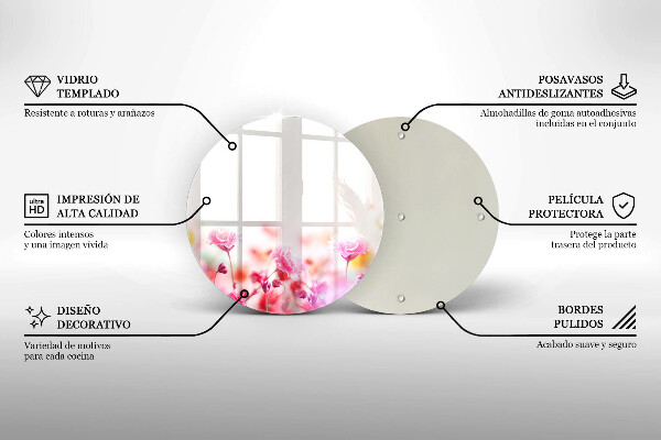 Üveg vágódeszka Virágos rét