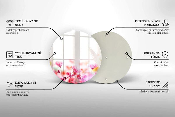 Üveg vágódeszka Virágos rét