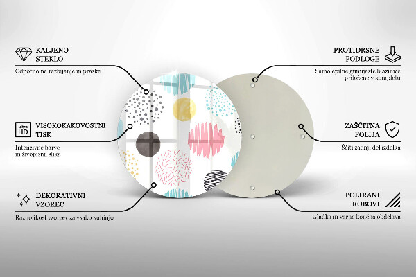 Üveg vágódeszka Festett formák